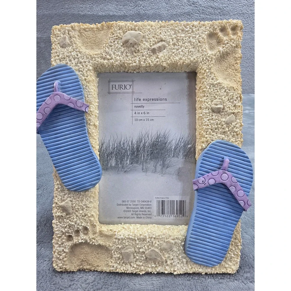 Furio Life Expressions Nautical Flip Flop‎ Beach Sand 4x6 Novelty Picture Frame